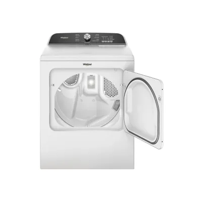 7,0 CuFt topbetjent elektrisk tørretumbler med Wrinkle Shield™ - hvid