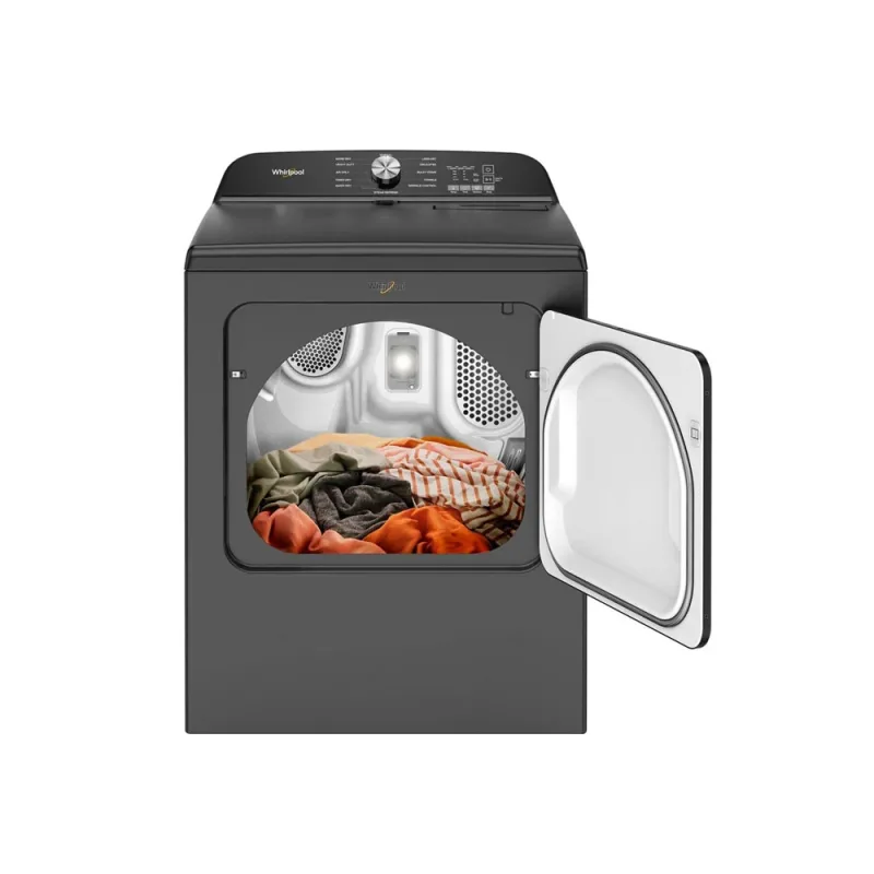 7,0 CuFt topbetjent eltørretumbler med Wrinkle Shield™ – Volcano Black