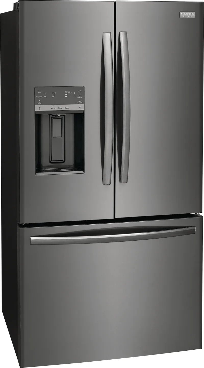27.8 CuFt French Door Refrigerator in Black Stainless with CrispSeal® Plus Crispers