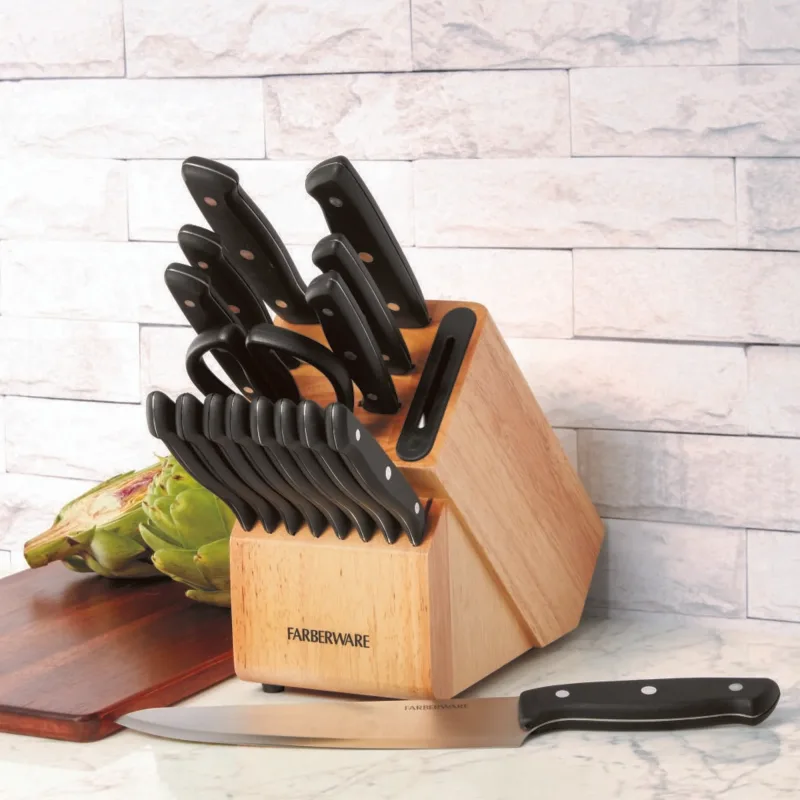 EdgeKeeper 16-Piece Cutlery Set with Natural Wood Block