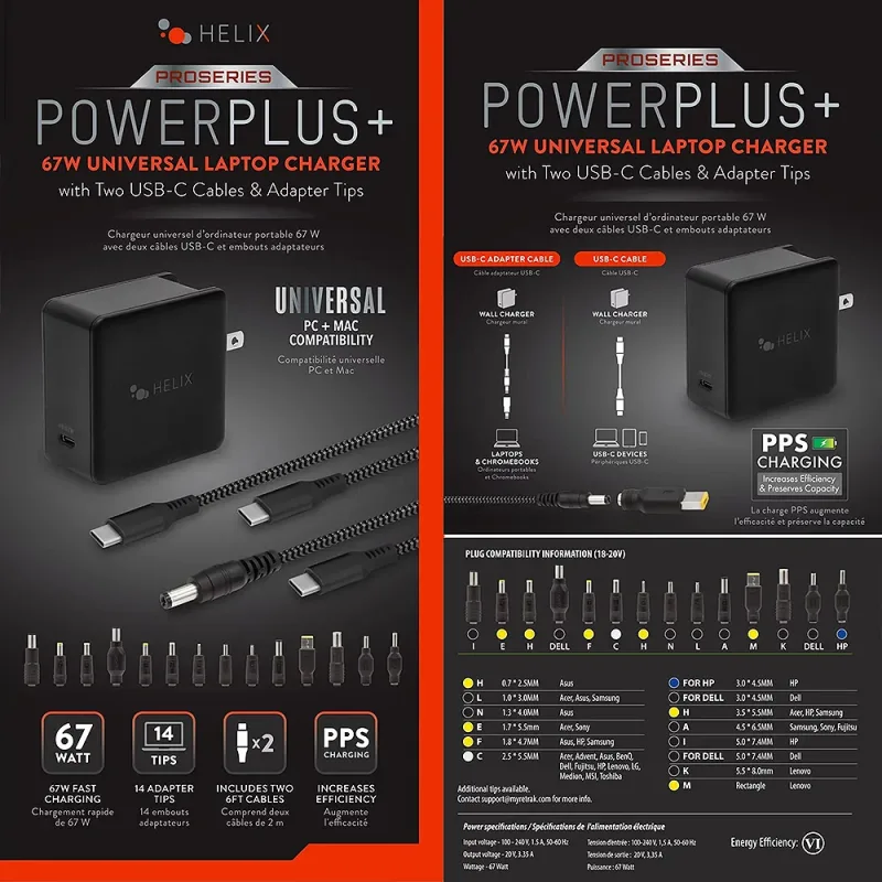 ProSeries PowerPlus 65W Universal USB-C Laptop Charger