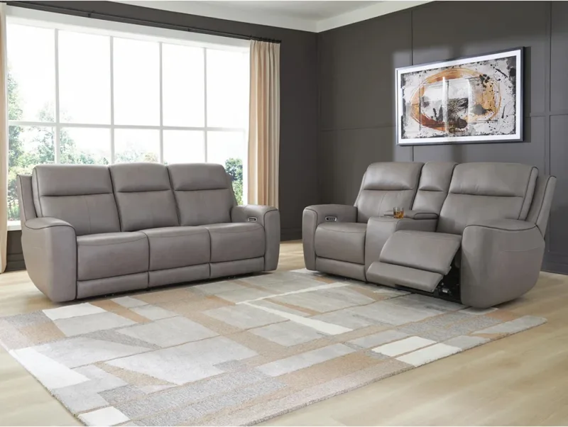Canapé et loveseat inclinables en cuir à double motorisation 5Z-Relaxation