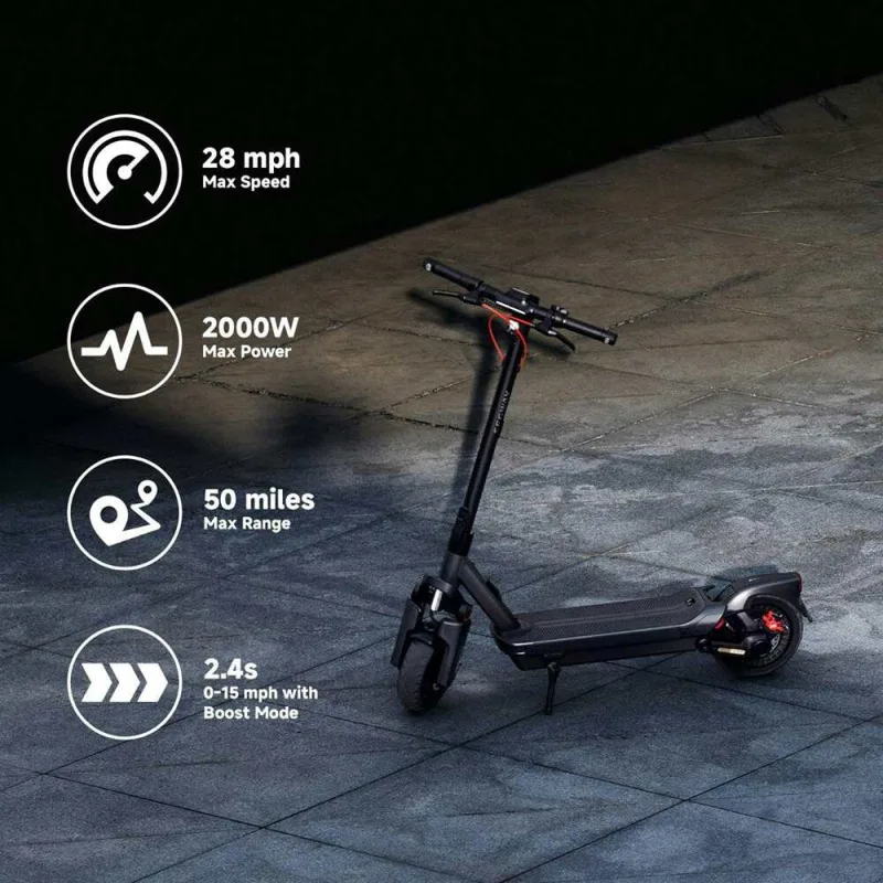 MAX G3 Plus eKickScooter com 50 milhas de autonomia máxima e 28 mph de velocidade máxima