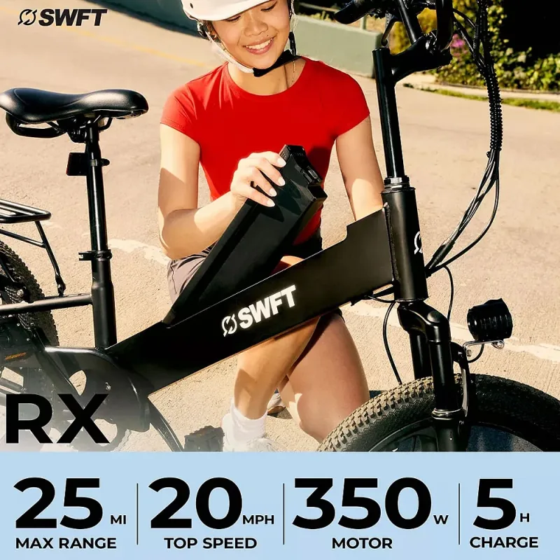 R.X E-bike med op til 25 mi maks. rækkevidde og 20 mph maks. hastighed