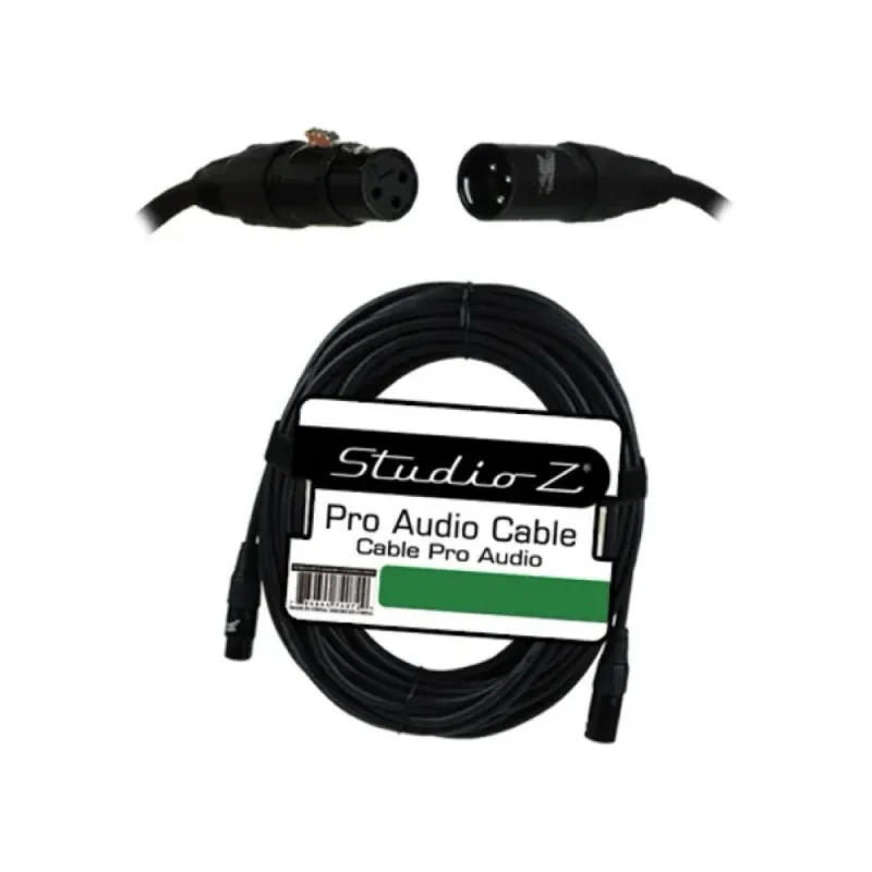 Kabel XLR męski - XLR żeński 50 Ft - czarny