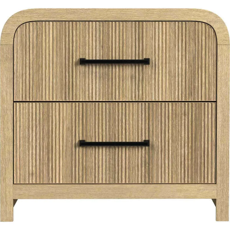 Mesita de noche Ridgemont de 2 cajones con USB - Natural