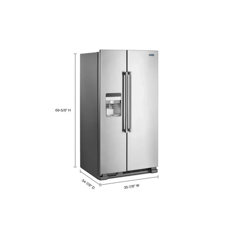 Réfrigérateur côte à côte 25 pi³ en acier inoxydable